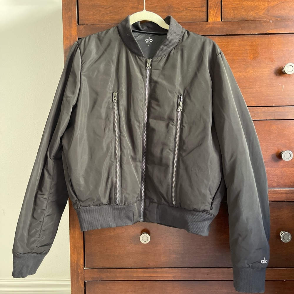 Alo Black Bomber Jacket
